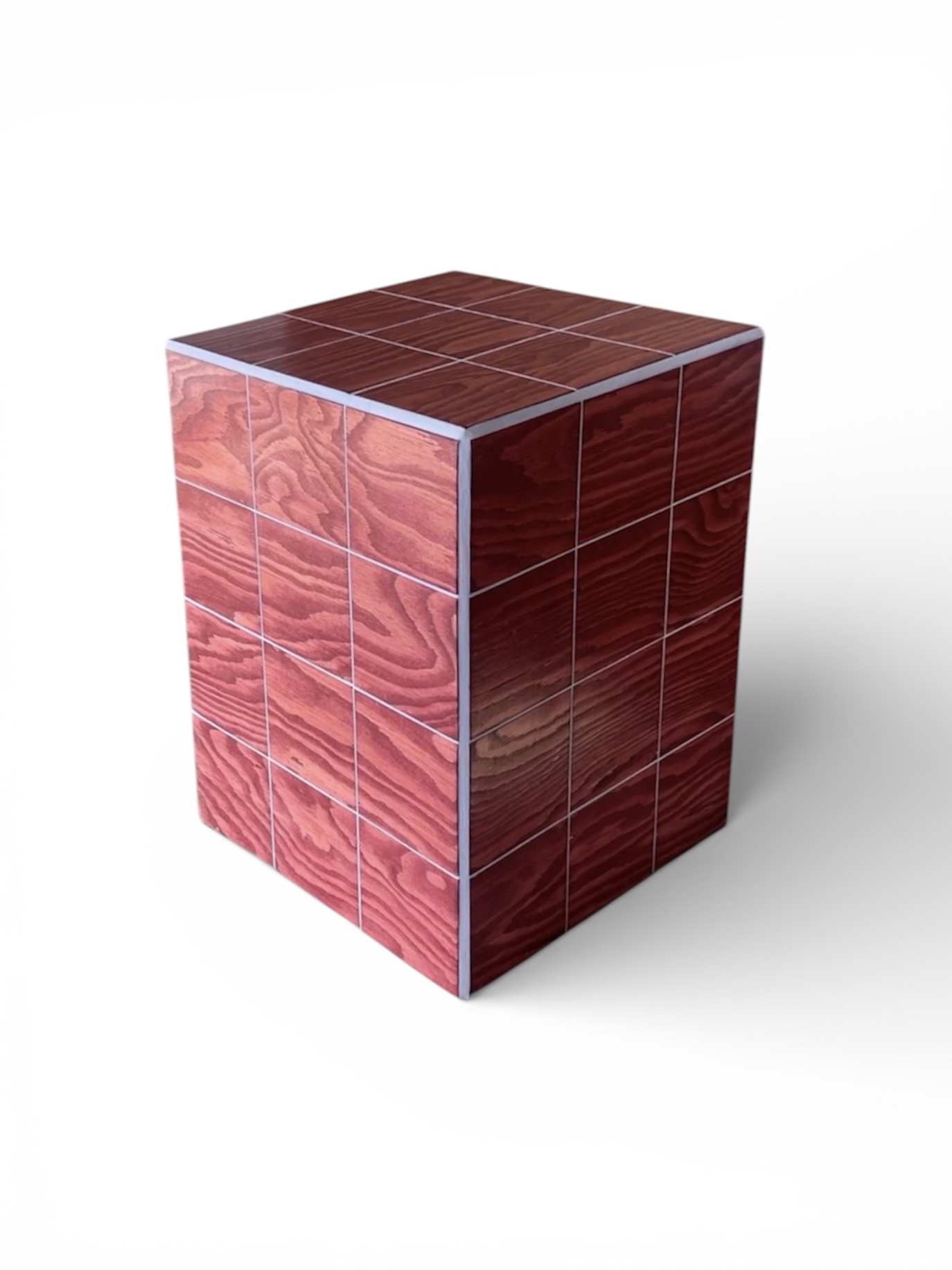 Cube 40 Holzfliesentisch Rot – COLB Berlin